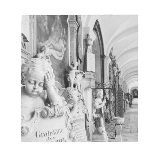 Bloco De Notas Europa, Áustria, Salzburgo. Querubim e monumento (Frente)