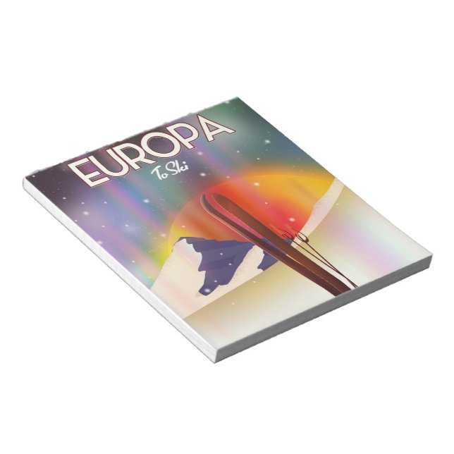 Bloco De Notas Europa - Lua de Júpiter Arte Espacial. (Inclinado)