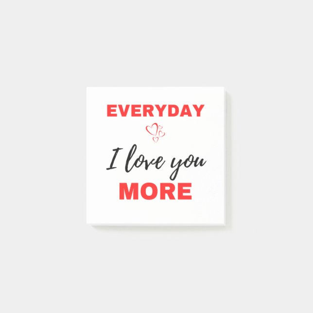 Bloco De Notas Everyday I Love You More Black (Frente)