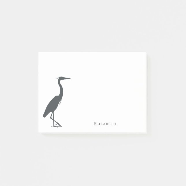 Bloco De Notas excelente de silhueta Blue Heron Egret personaliza (Frente)