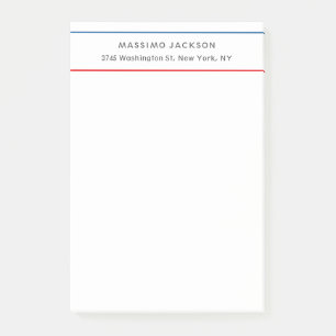 Bloco De Notas Exclusivo Pessoal Moderno Azul Branco Vermelho