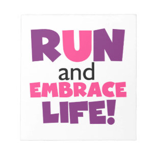 Bloco De Notas Executar Embrace Life Pink