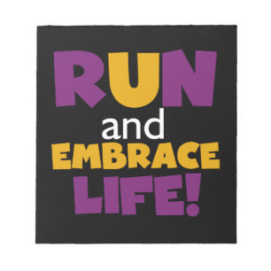 Bloco De Notas Executar Embrace Life Purple Yellow