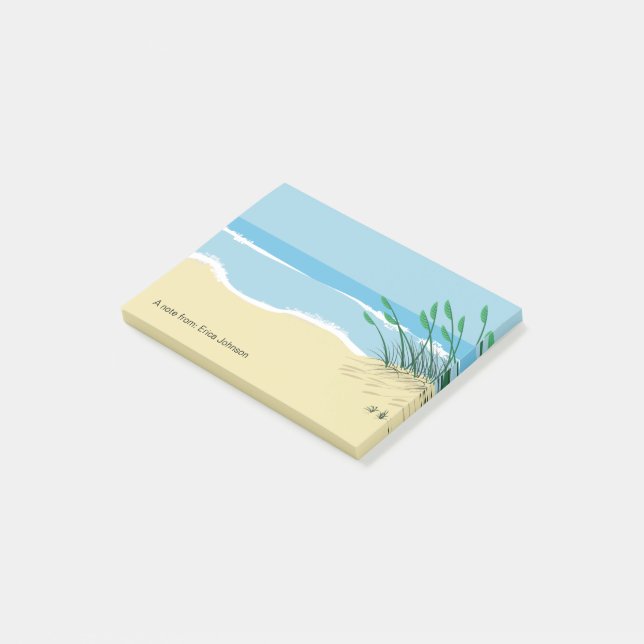 Bloco De Notas Exemplo de Tema Costeiro da Praia (Inclinado)