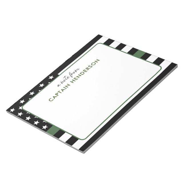 Bloco De Notas Exército de Bandeira Verde Fino Personalizado (Inclinado)