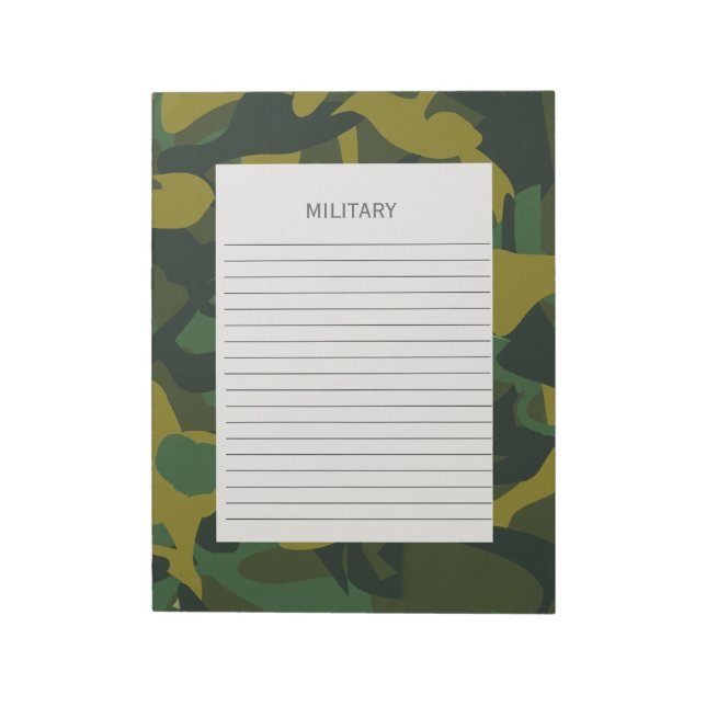 Bloco De Notas Exército Militar de Camuflagem (Invertido)