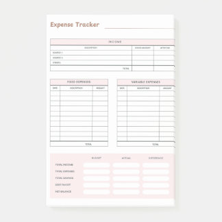 Bloco De Notas Expense Tracker Post-It Notes