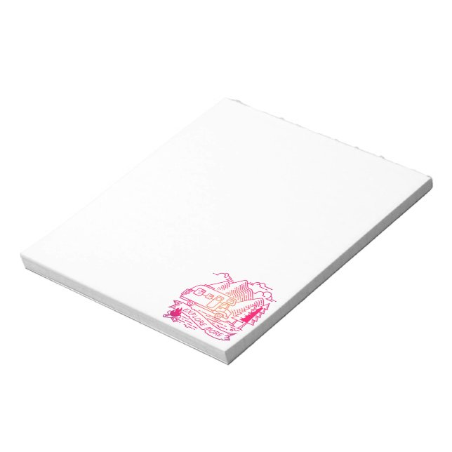 Bloco De Notas Explore Mais Camper Rosa Van Mountain Lover (Invertido)