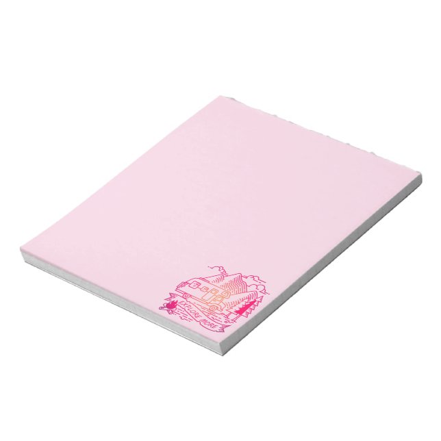 Bloco De Notas Explore Mais Camper Rosa Van Mountain Lover (Invertido)