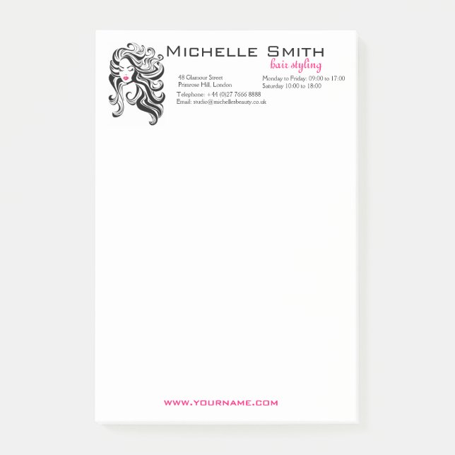 Bloco De Notas Extensões de Cabelo de Estilo de Cabelo Branco Bra (Frente)