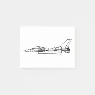 Bloco De Notas F16 Silhueta de Avião de Combate Militar
