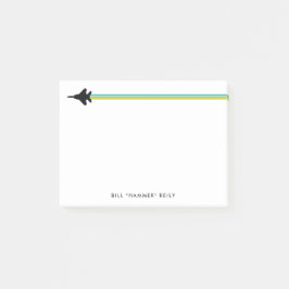 Bloco De Notas F-15 Fighter Jet Striped Custom Name Notepad