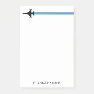 Bloco De Notas F-16 Fighter Jet Striped Custom Name Notepad
