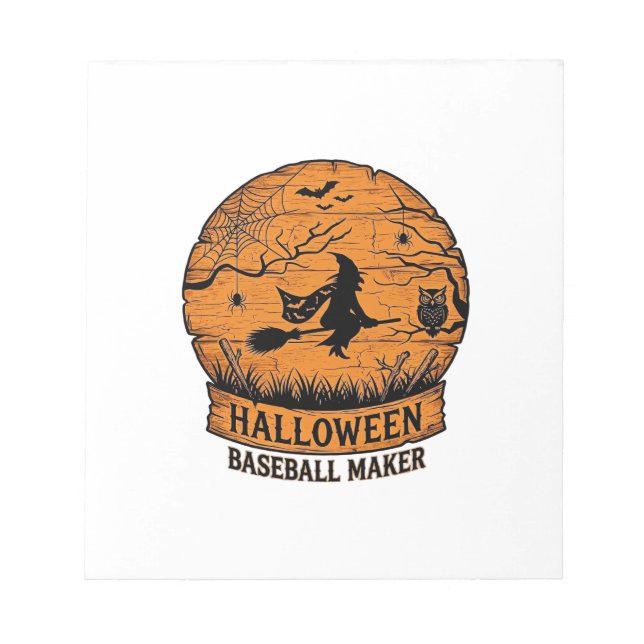 Bloco De Notas Fabricante de Basebol de Halloween Bruxa Voadora L (Frente)