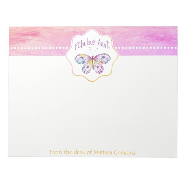 Bloco De Notas Fabulosa Tia Borboleta Dando Ideias (Frente)