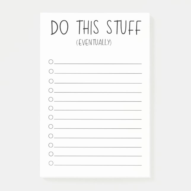 Bloco De Notas Faça Isso Eventualmente (Frente)