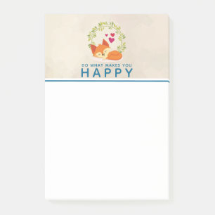Bloco De Notas Faça o que te faz feliz dormindo raposa com cora