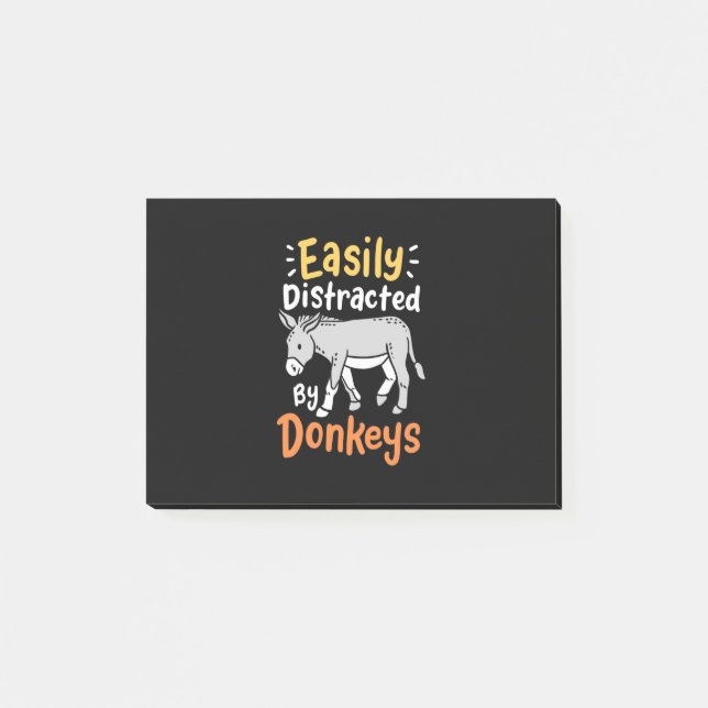 Bloco De Notas Facilmente Distraído Por Donkeys (Frente)