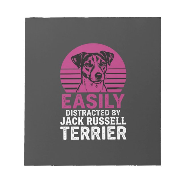 Bloco De Notas Facilmente Distraído Por Jack Russell Terrier (Frente)