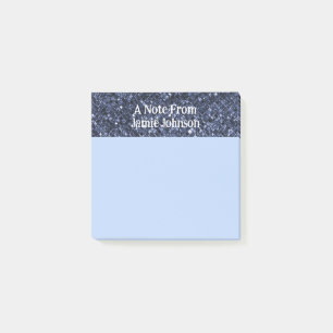 Bloco De Notas Faíscas com brilho azul de indigo personalizado