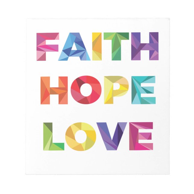 BLOCO DE NOTAS FAITH HOPE LOVE (Frente)