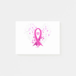 Bloco De Notas Faith Hope Love Breast Cancer Awareness Pink Ribbo