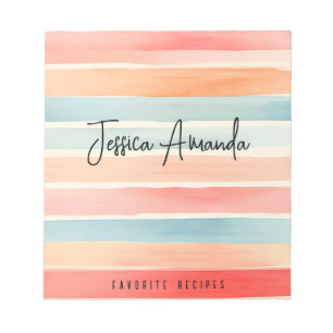 Bloco De Notas Faixa Colorida Personalizada de Aquarela Brilhante