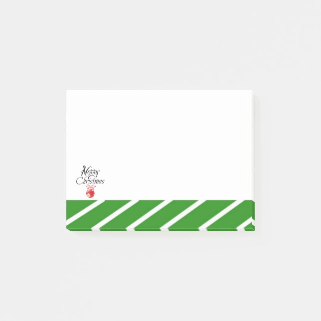 Bloco De Notas Faixa Verde Branco Feliz Natal (Frente)