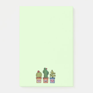 Bloco De Notas Família Cute Cactus Em Aquarela