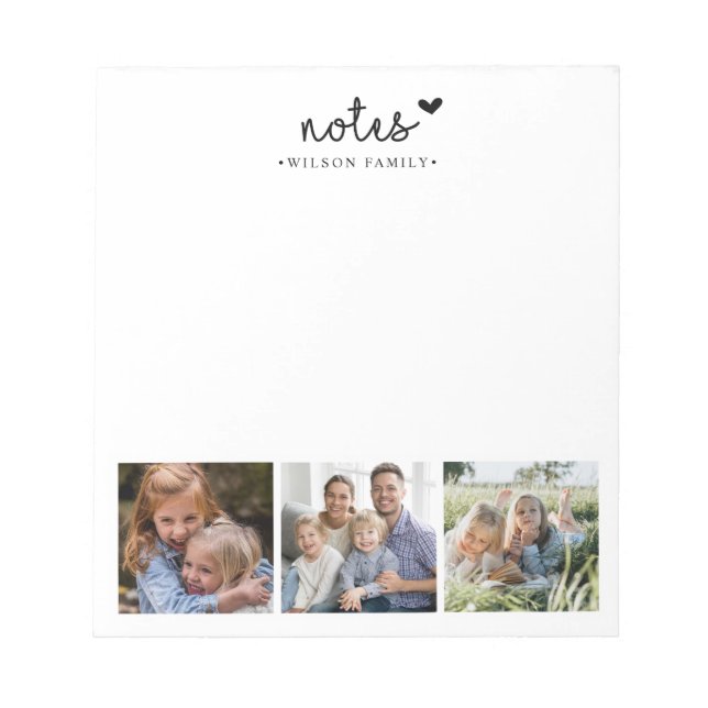 Bloco De Notas Família de Colagem de Fotos do Notes  (Frente)