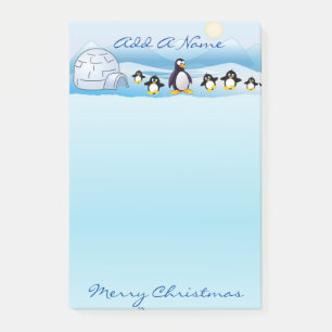 Bloco De Notas Família de Pinguins e Iglu