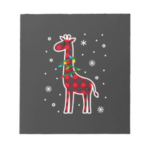Bloco De Notas Família de Xadrez de Búfalo Girafa de Natal Pa