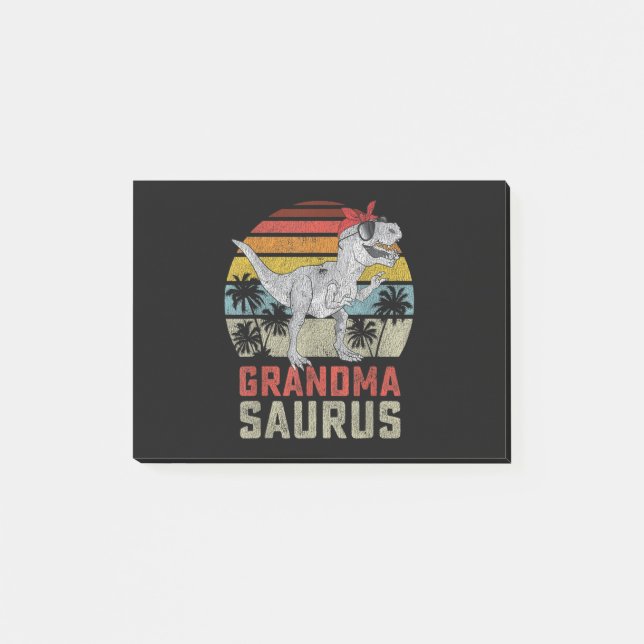 Bloco De Notas Família Grandmasauro T Rex Dinossauro Vovó Surus (Frente)