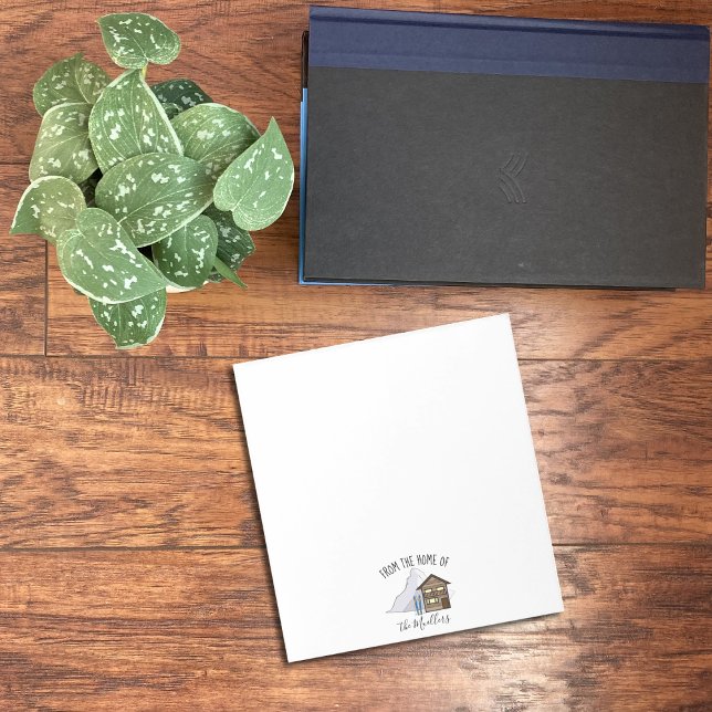 Bloco De Notas Família Personalizada Chalet, Mountain and Skis (Criador carregado)