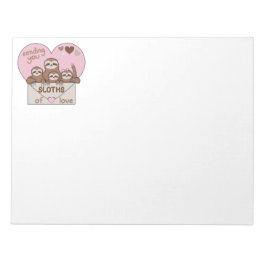 Bloco De Notas Family of Sloths with Envelope, Heart and Text