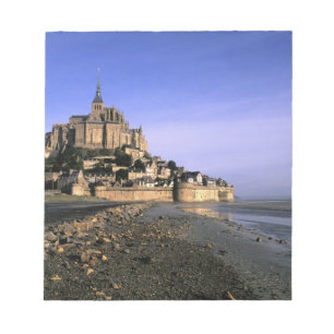 Bloco De Notas Famosa Fortaleza da Ilha de Le Mont St. Michel em