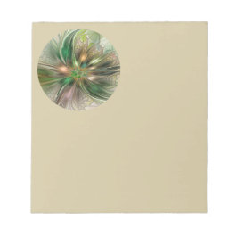 Bloco De Notas Fantasia Abstrata Moderna Colorida Flor Fractal