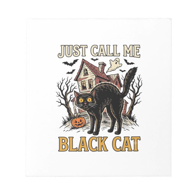 Bloco De Notas Fantasia de Gato Preto Casa Assombrada Roupa Diver (Frente)