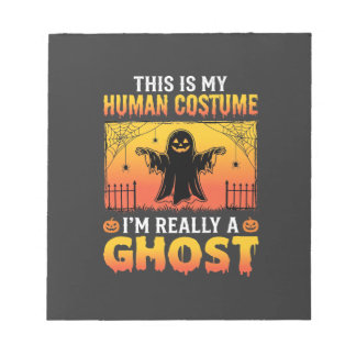 Bloco De Notas Fantasia Humana de Halloween Fantasma Vintage