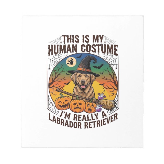 Bloco De Notas Fantasias de Labrador Retriever para Humanos Hallo (Frente)