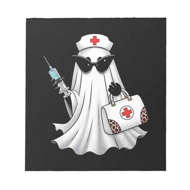 Bloco De Notas Fantasma Enfermeira Halloween (Frente)