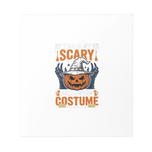 Bloco De Notas Fantasmagórico Traje de Halloween Abóbora Bruxa Ch (Frente)