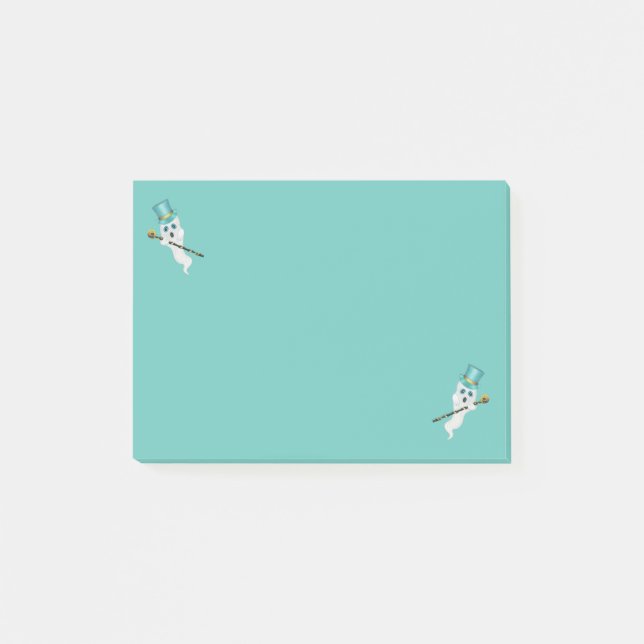 Bloco De Notas Fantasmas Brancos Rostos Inchados Aqua Caçadores P (Frente)