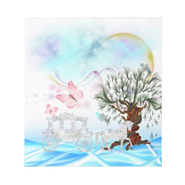 Bloco De Notas Fantasy Crystal Horse Carruagem (Frente)