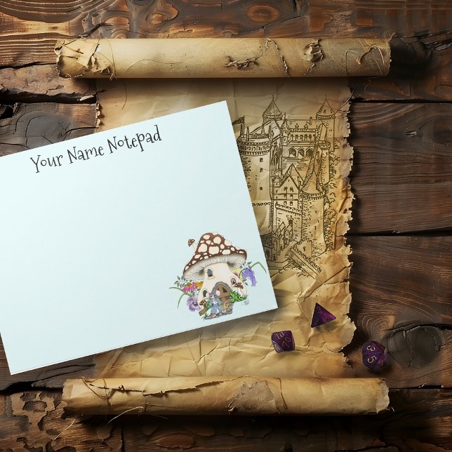 Bloco De Notas Fantasy Mouse Mushroom House Floral (Criador carregado)