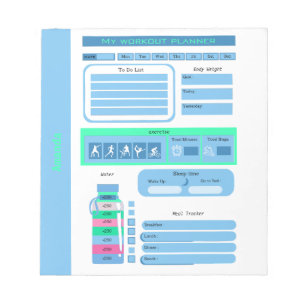Bloco De Notas Farinha de Programação Diária de Workout e rastrea