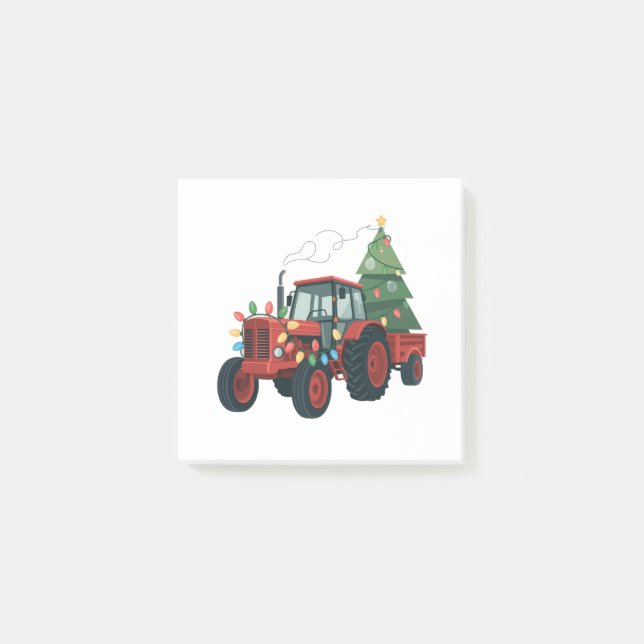 Bloco De Notas Farmer Tractor Xmas Lighting Tractor Christmas   (Frente)