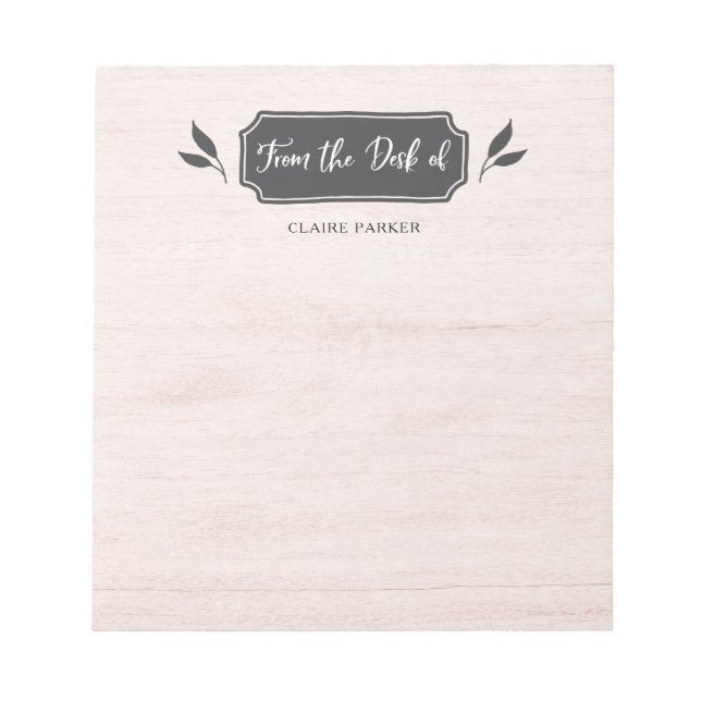 Bloco De Notas Farmhouse | Da secretária de (Frente)