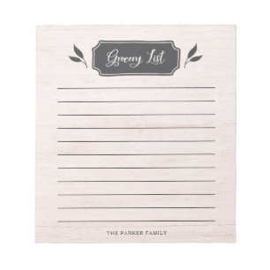 Bloco De Notas Farmhouse Lista de produtos agrícolas