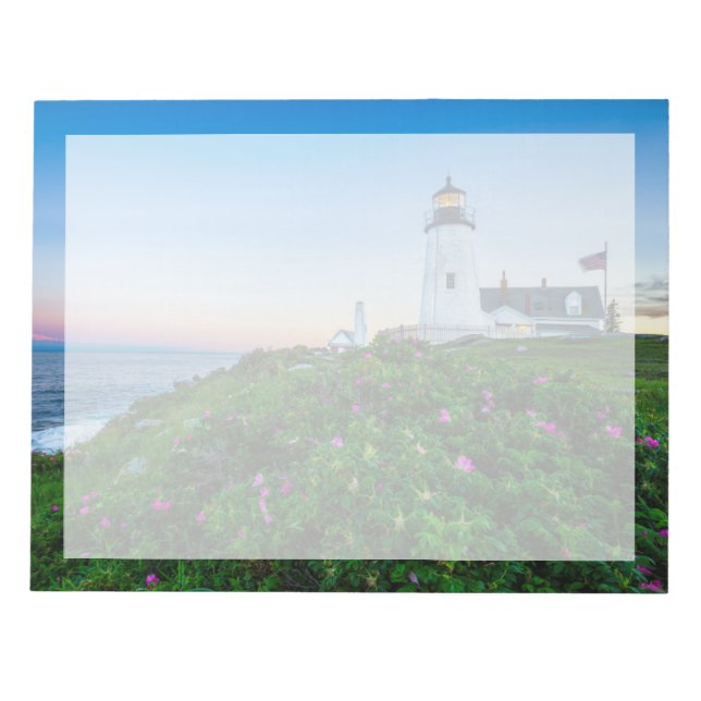 Bloco De Notas Faróis | Ponto Lighthouse Bristol Maine (Frente)